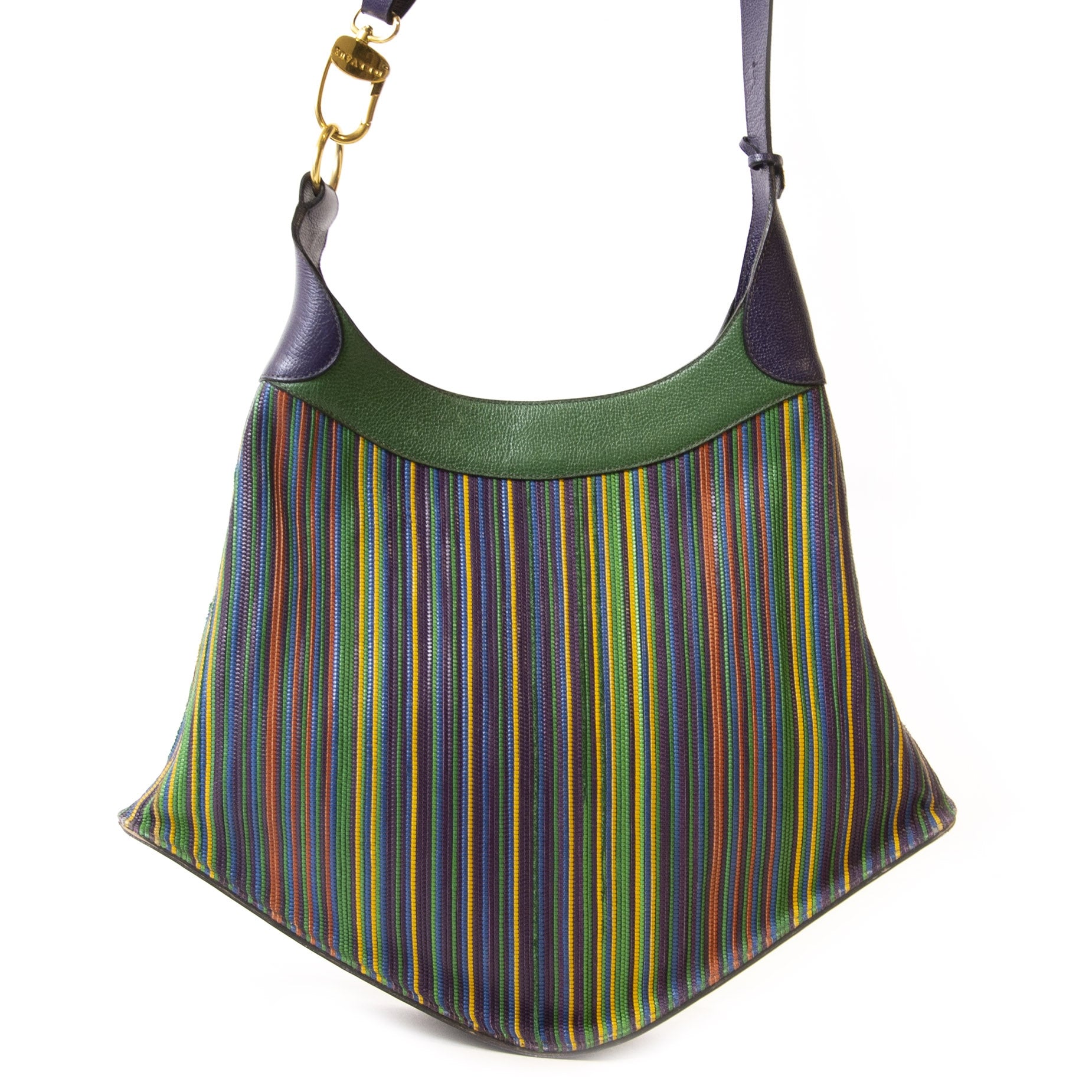 Authentieke tweedehands Delvaux Multicolor Toile De Cuir Bag juiste prijs veilig online winkelen LabelLOV webshop luxe merken winkelen Antwerpen België mode fashion