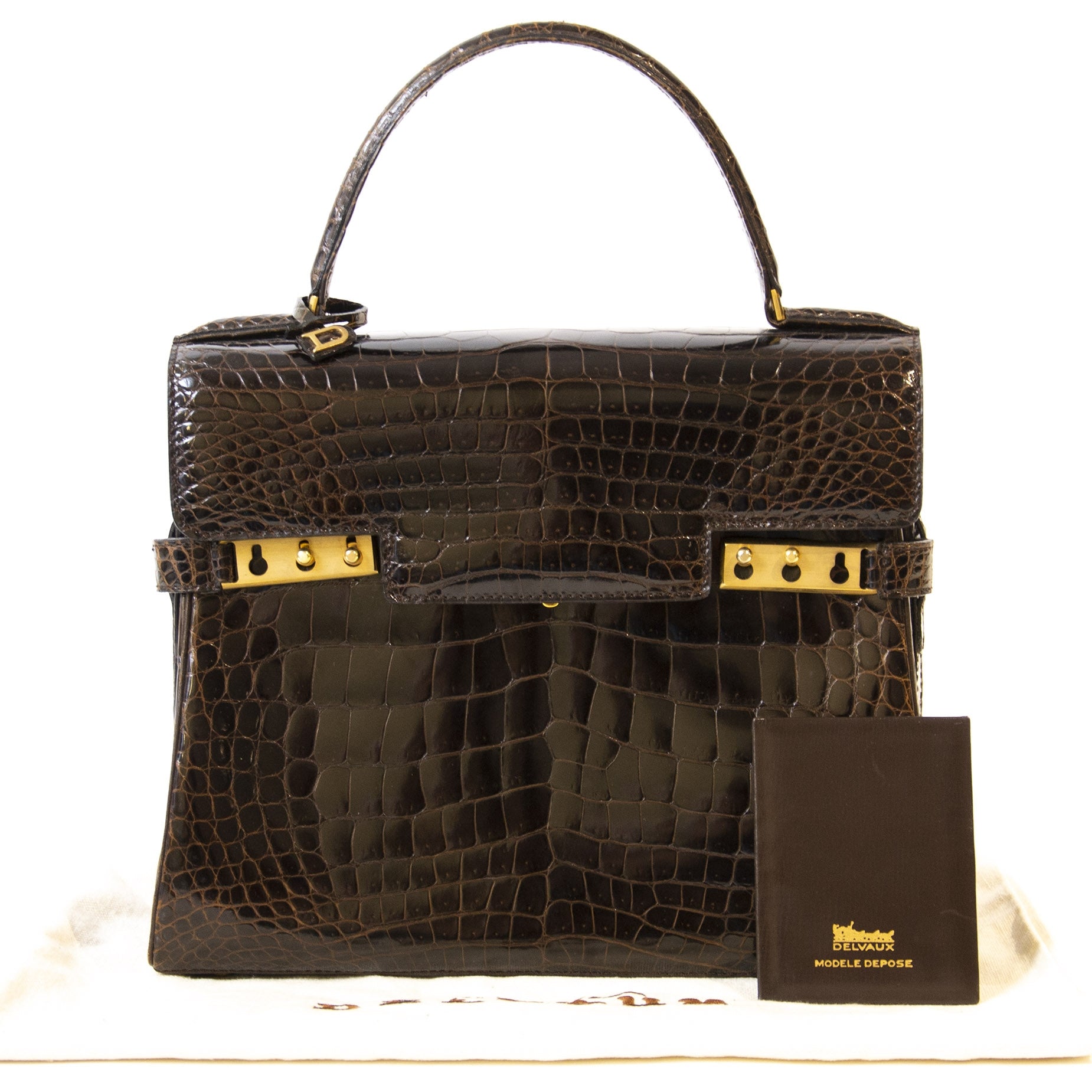 Delvaux Bruine Croco Tempête MM Tas