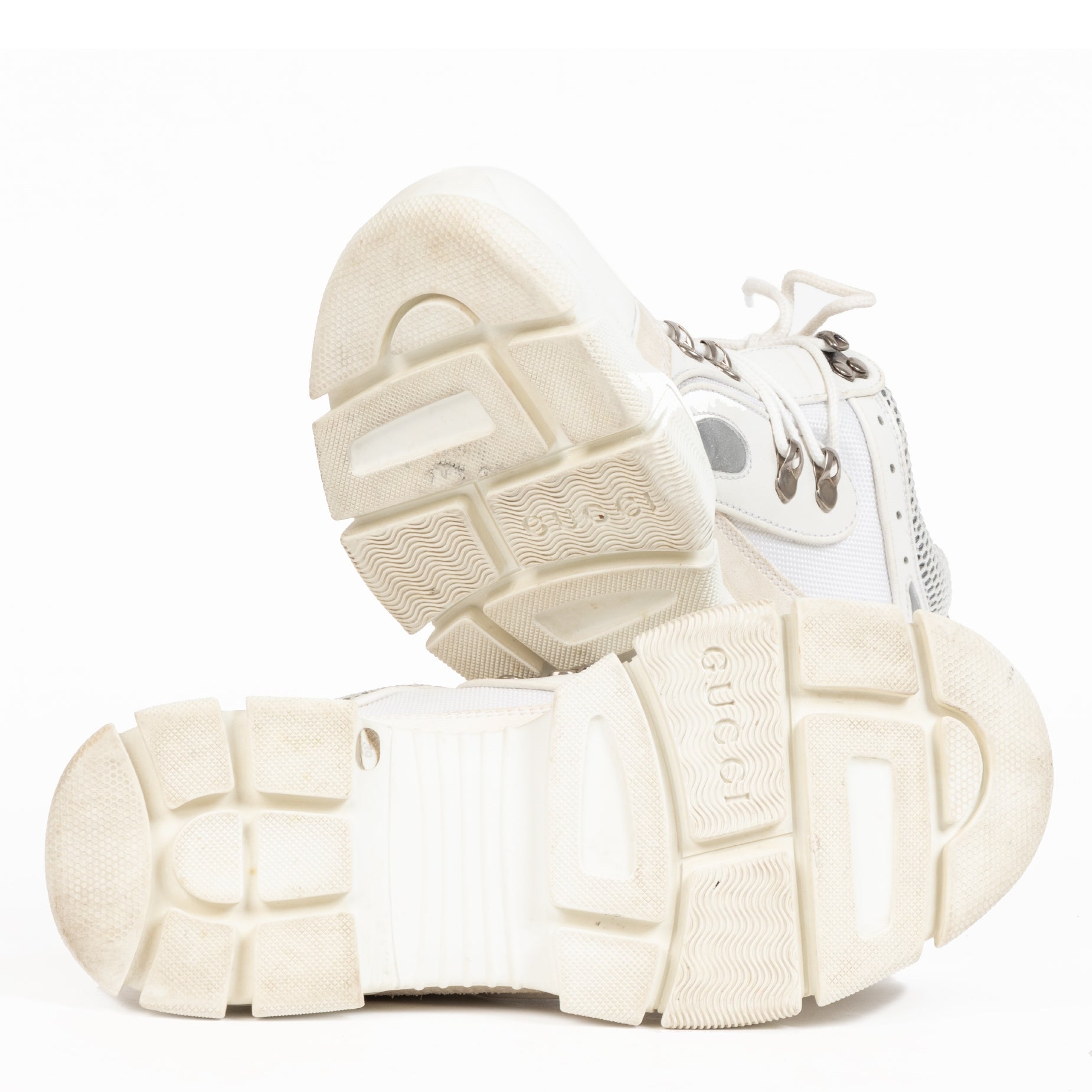Gucci White Flashtrek Sneakers - Size 39