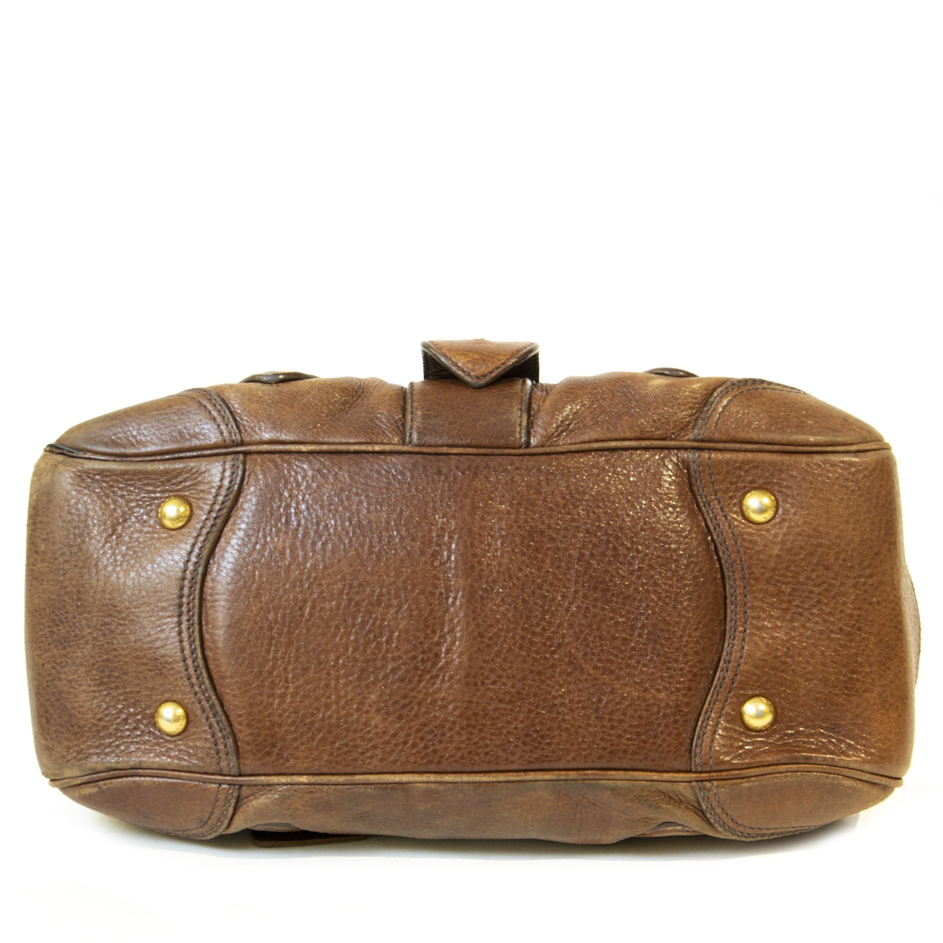 Authentieke Tweedehands Prada Brown Cervo Animalier Satchel juiste prijs veilig online shoppen luxe merken webshop winkelen Antwerpen België mode fashion