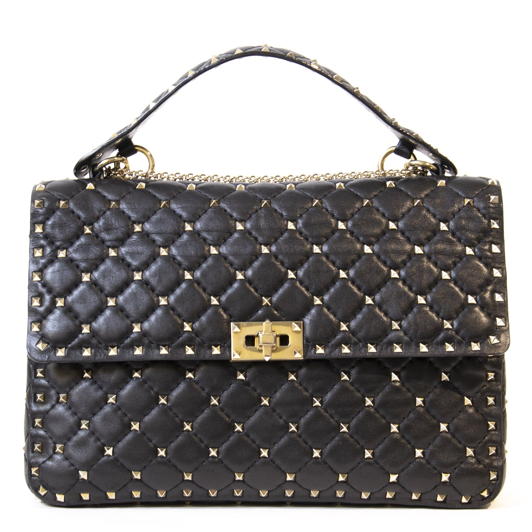 Authentieke Tweedehands Valentino The Rockstud Spike Bag juiste prijs veilig online shoppen luxe merken webshop winkelen Antwerpen België mode fashion