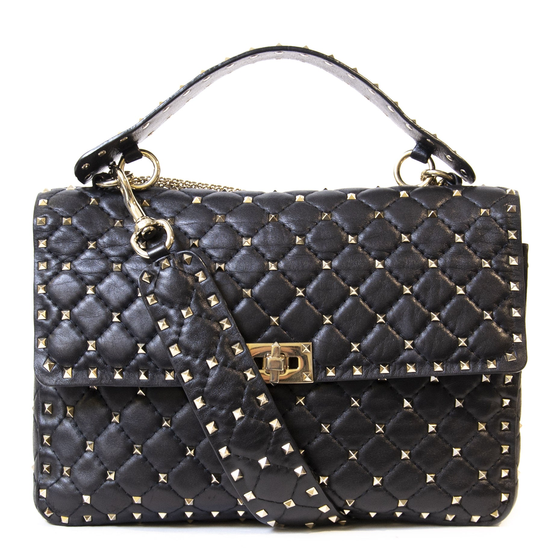 Authentieke Tweedehands Valentino The Rockstud Spike Bag juiste prijs veilig online shoppen luxe merken webshop winkelen Antwerpen België mode fashion