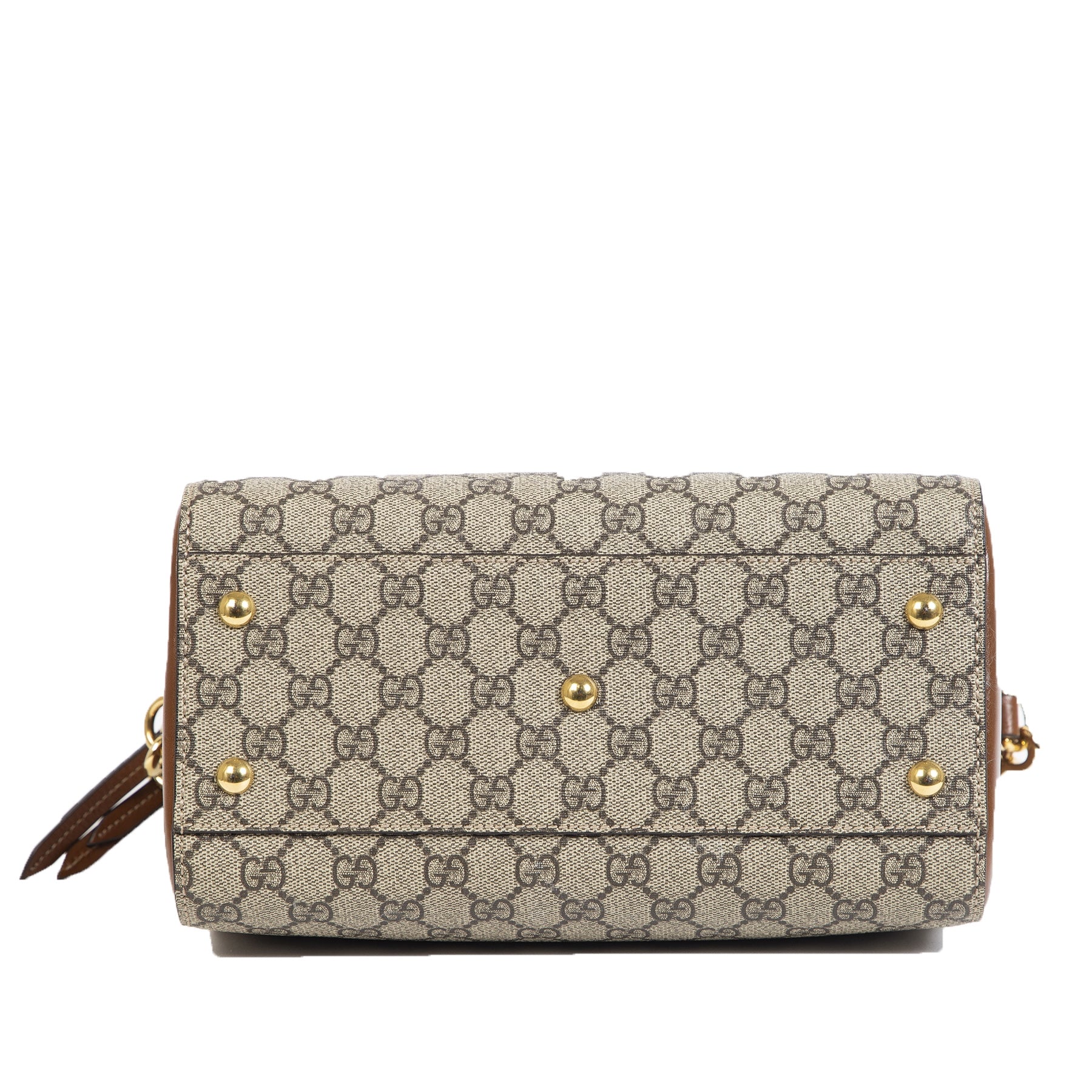 Gucci Small GG Supreme Boston Brown Bag