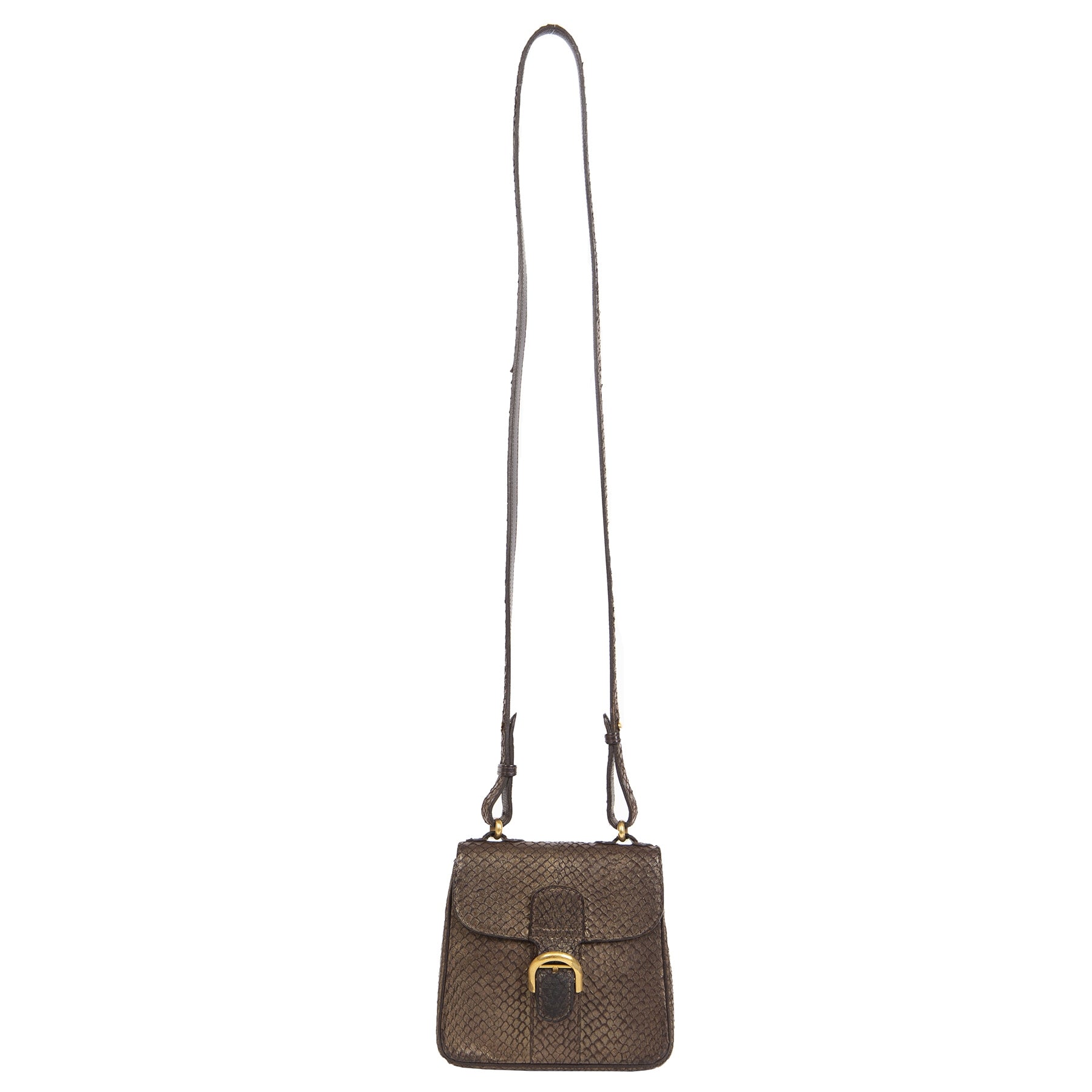Delvaux Brillant XS Chestnut Exotic Leather Crossbody Bag