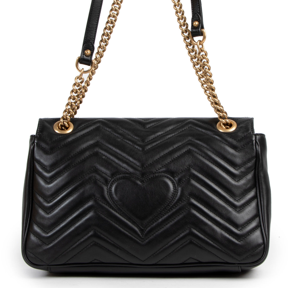 Gucci Zwarte GG Marmont Schoudertas Medium