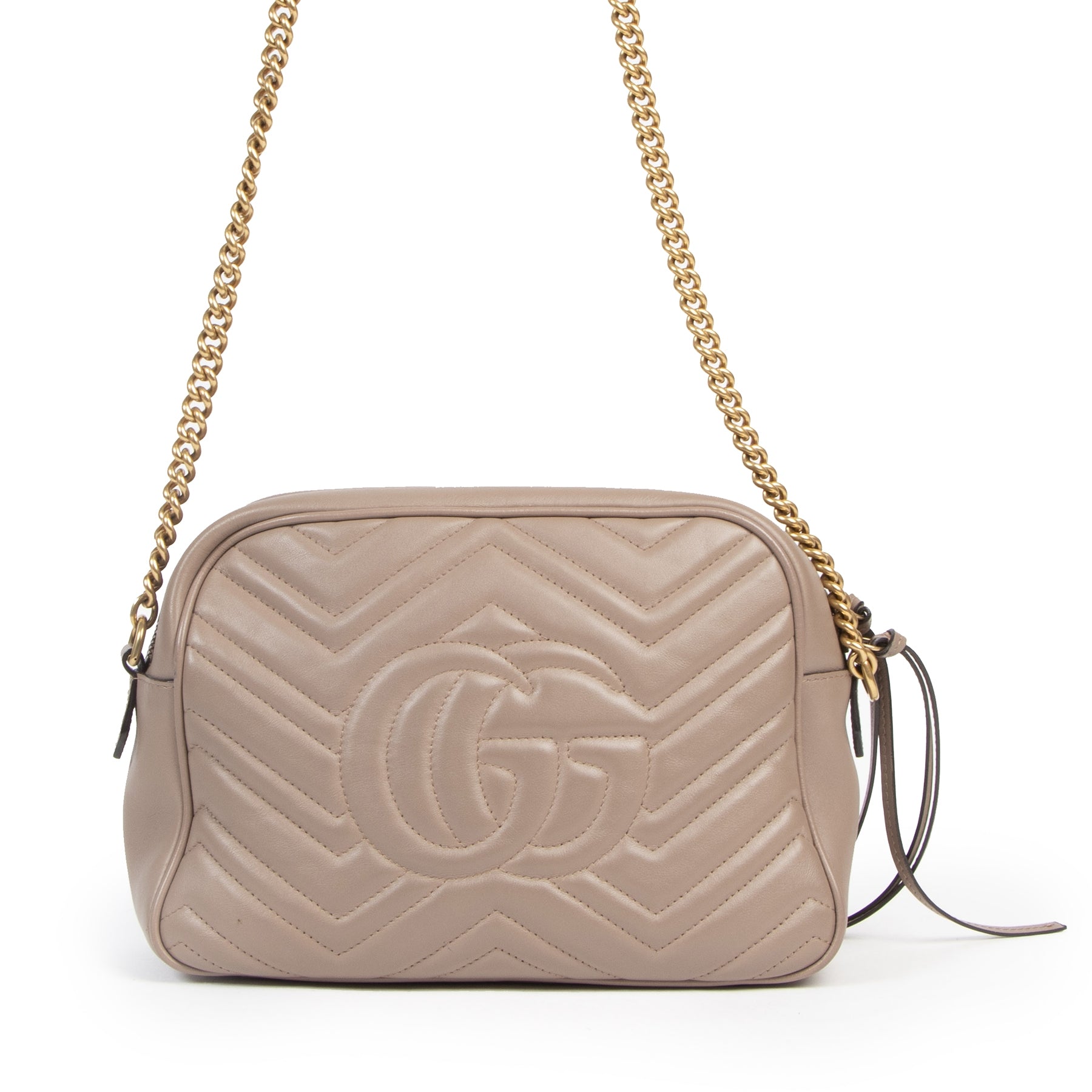 Authentieke Tweedehands Gucci GG Marmont Shoulder Bag Matelasse Leather juiste prijs veilig online shoppen luxe merken webshop winkelen Antwerpen België mode fashion