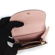 Shop safe online 100% authentic second hand Louis Vuitton Rosalie Damier Rose Ballerine Coin Purse in very good, excellent condition at the right price at labellov in Antwerp.
