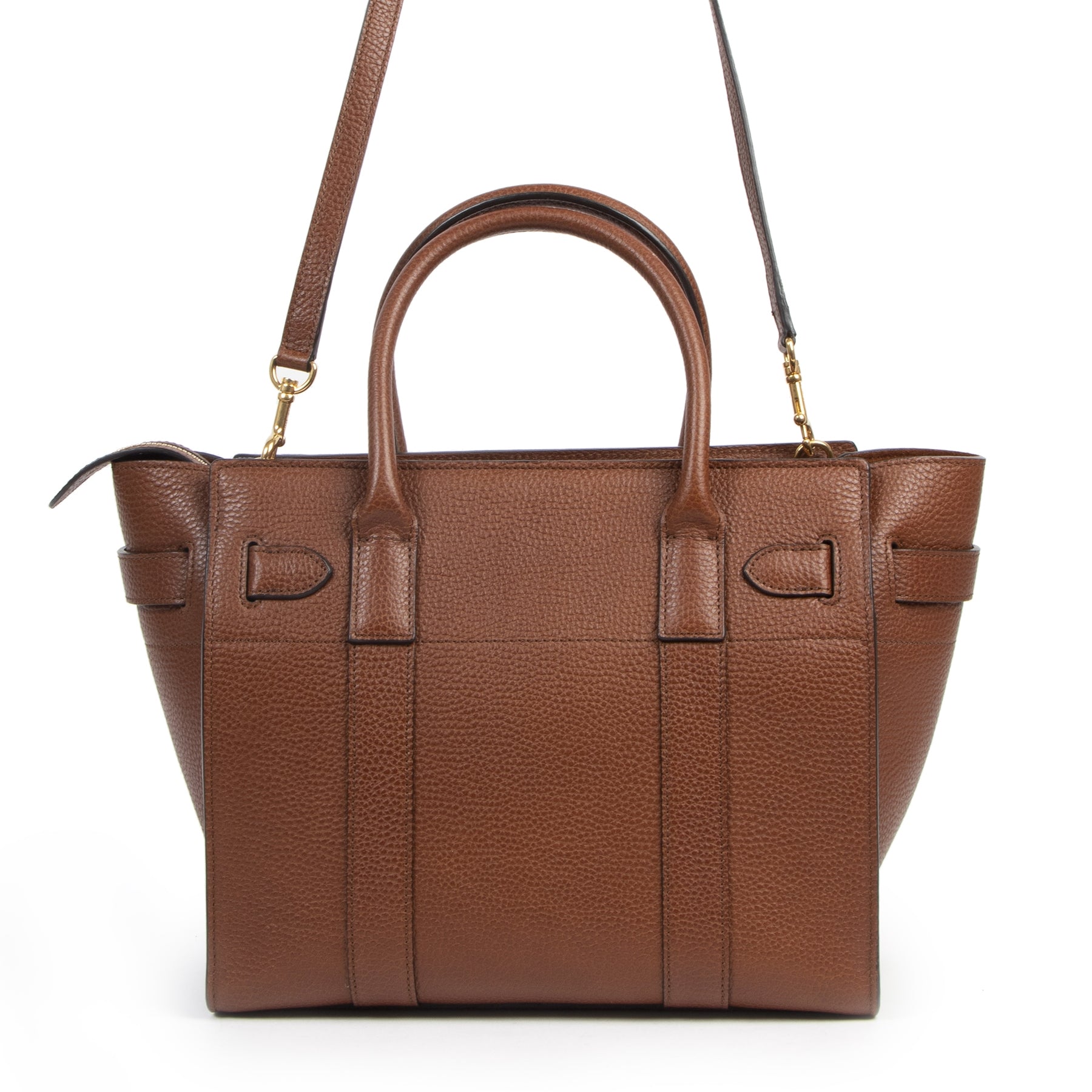 Authentic secondhand Mulberry Zipped Bayswater Cognac Small Tote designer bags luxury vintage webshop fashion safe secure online shopping
