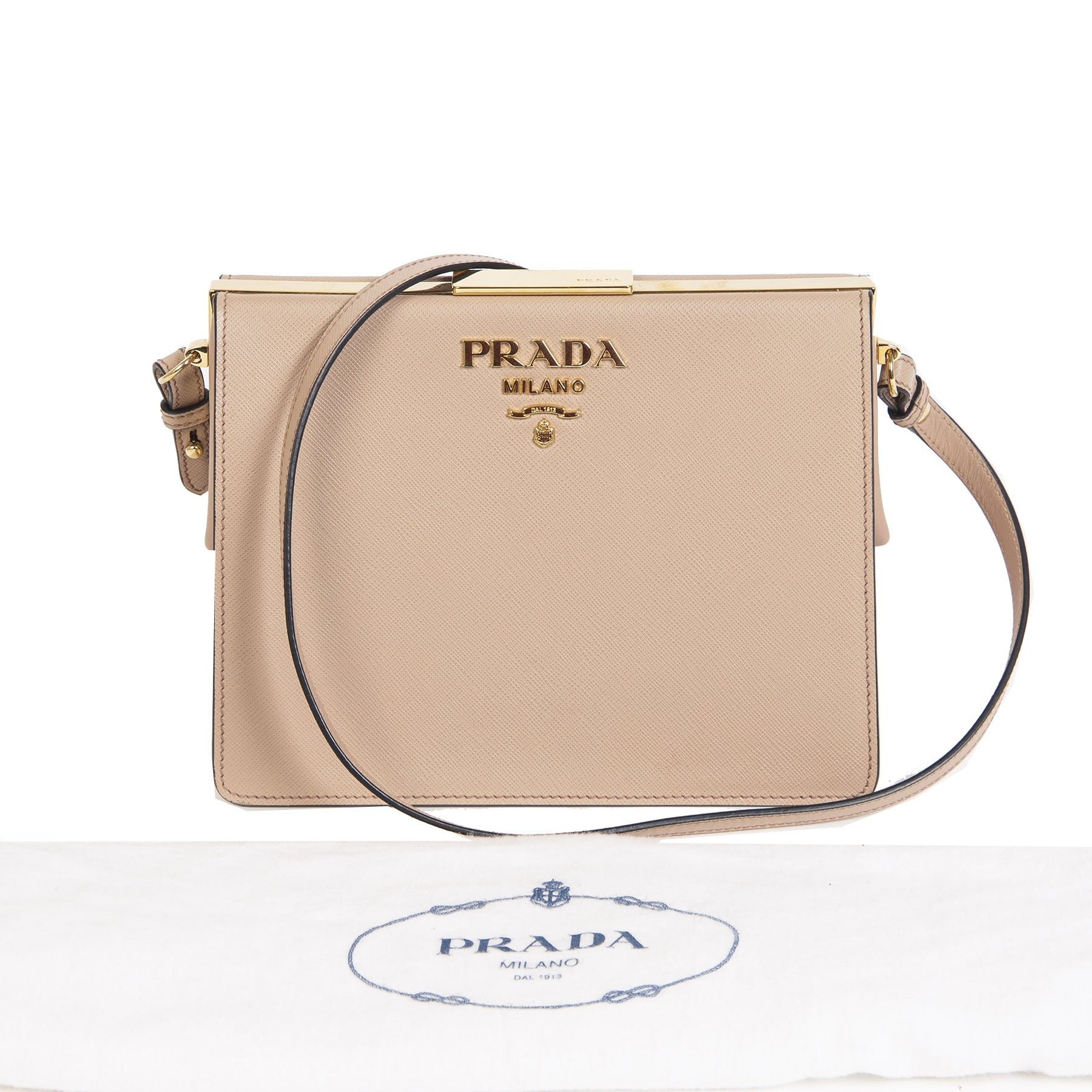 Prada Saffiano City Calf Light Frame Tas