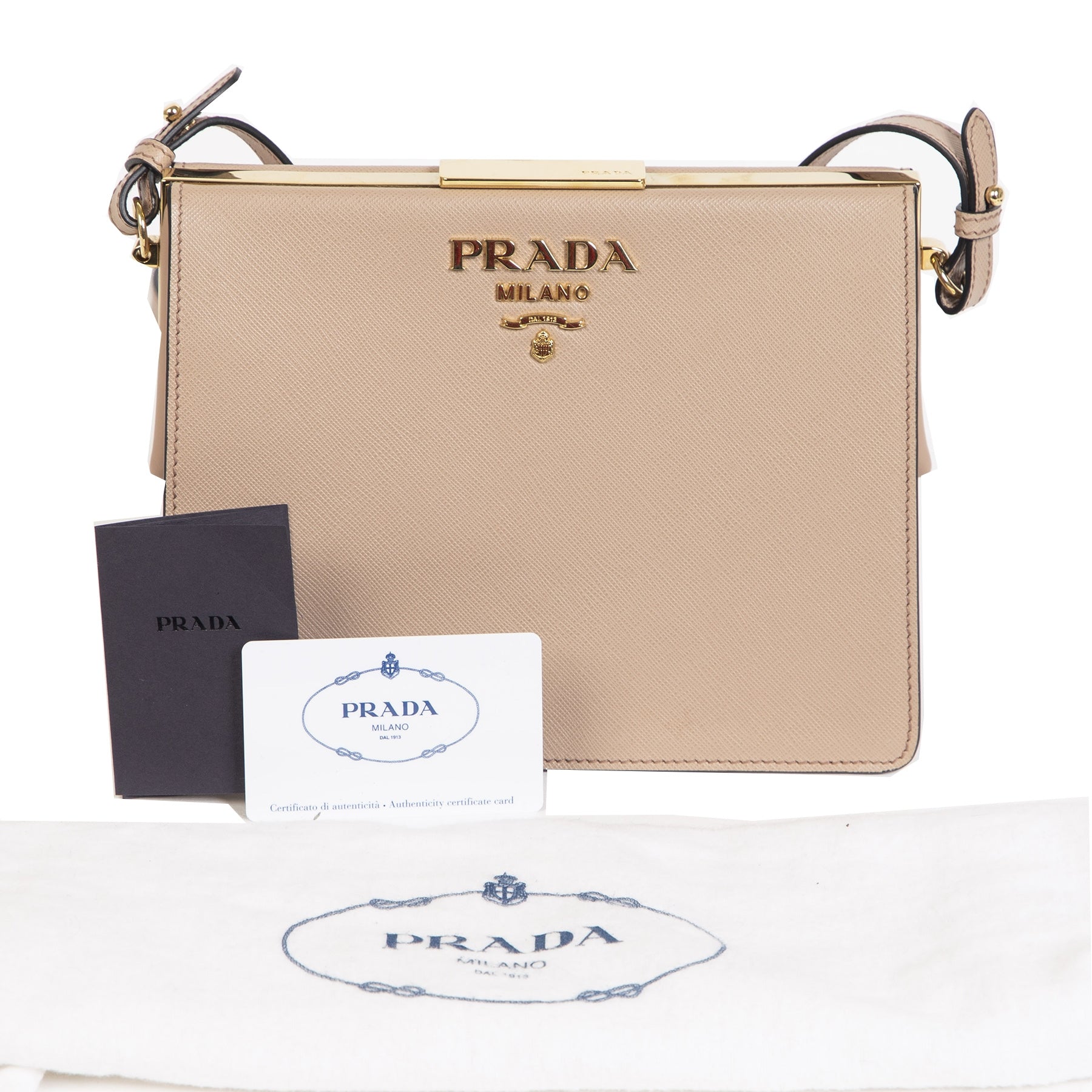 Prada Saffiano City Calf Light Frame Tas