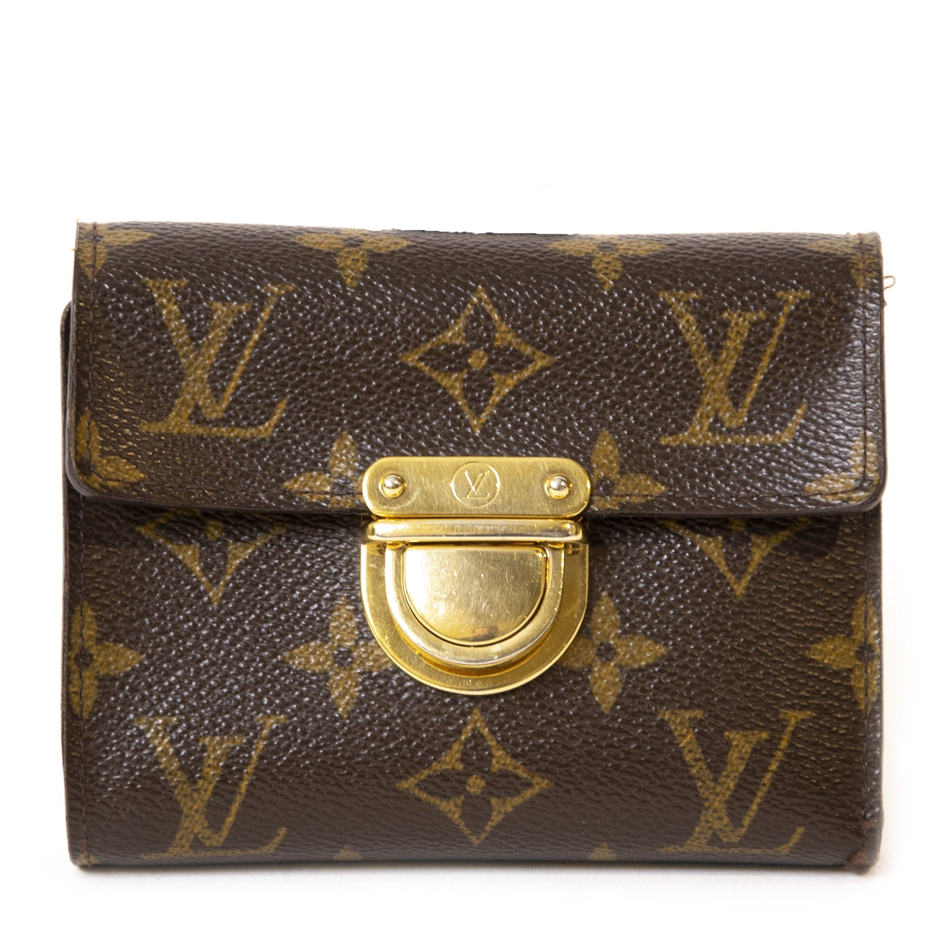 Authentieke Tweedehands Louis Vuitton Monogram Joey Wallet juiste prijs veilig online shoppen luxe merken webshop winkelen Antwerpen België mode fashion