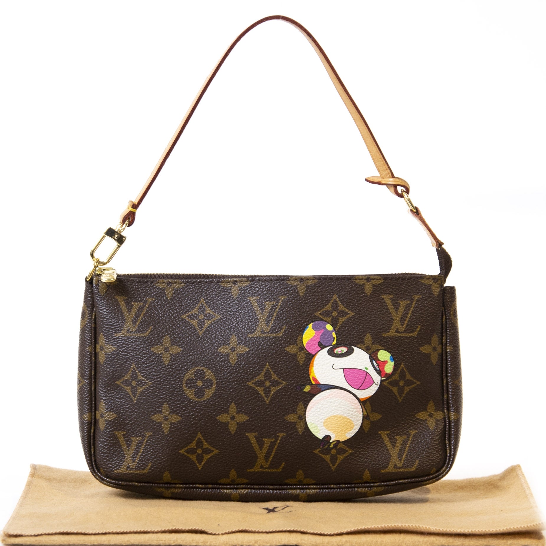 Authentieke Tweedehands Louis Vuitton Monogram Limited Edition Murakami Panda Pochette Bag juiste prijs veilig online winkelen luxe merken webshop winkelen Antwerpen België mode fashion