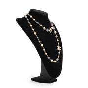 Buy an authentic second hand Chanel Blue and White Pearl Necklace in very good condition at Labellov