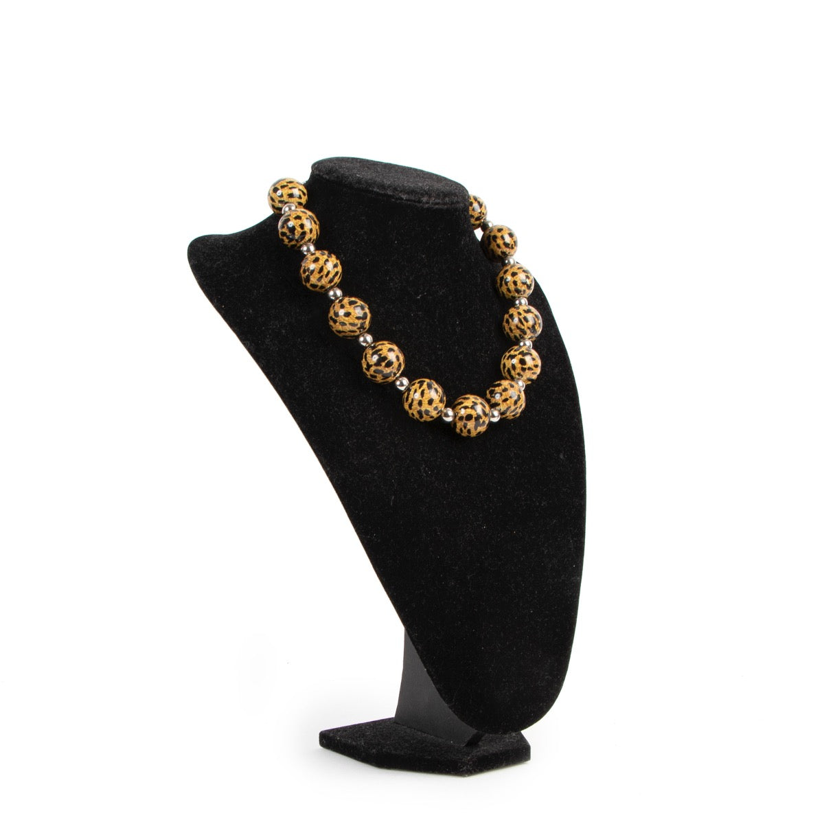 Buy an authentic second hand Dolce & Gabbana Silver and Leopard Necklace in very good condition at Labellov