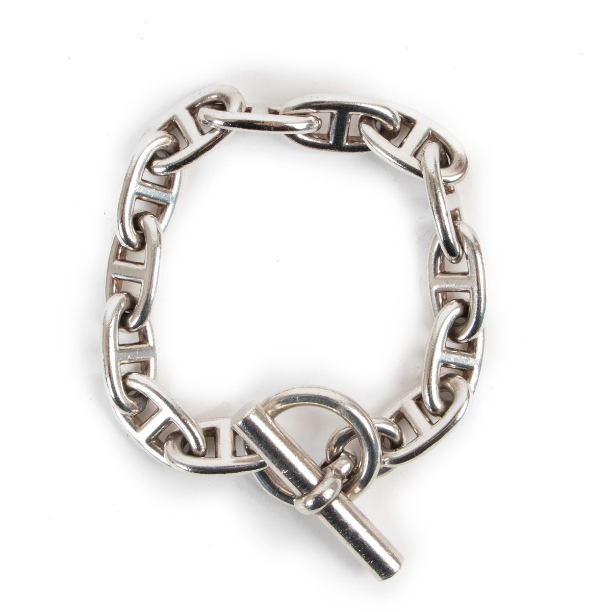 Shop safe online Hermès silver Chaine D'ancre bracelet, Hermès bracelet in very good condition, Silver Hermès bracelet in very good condition.