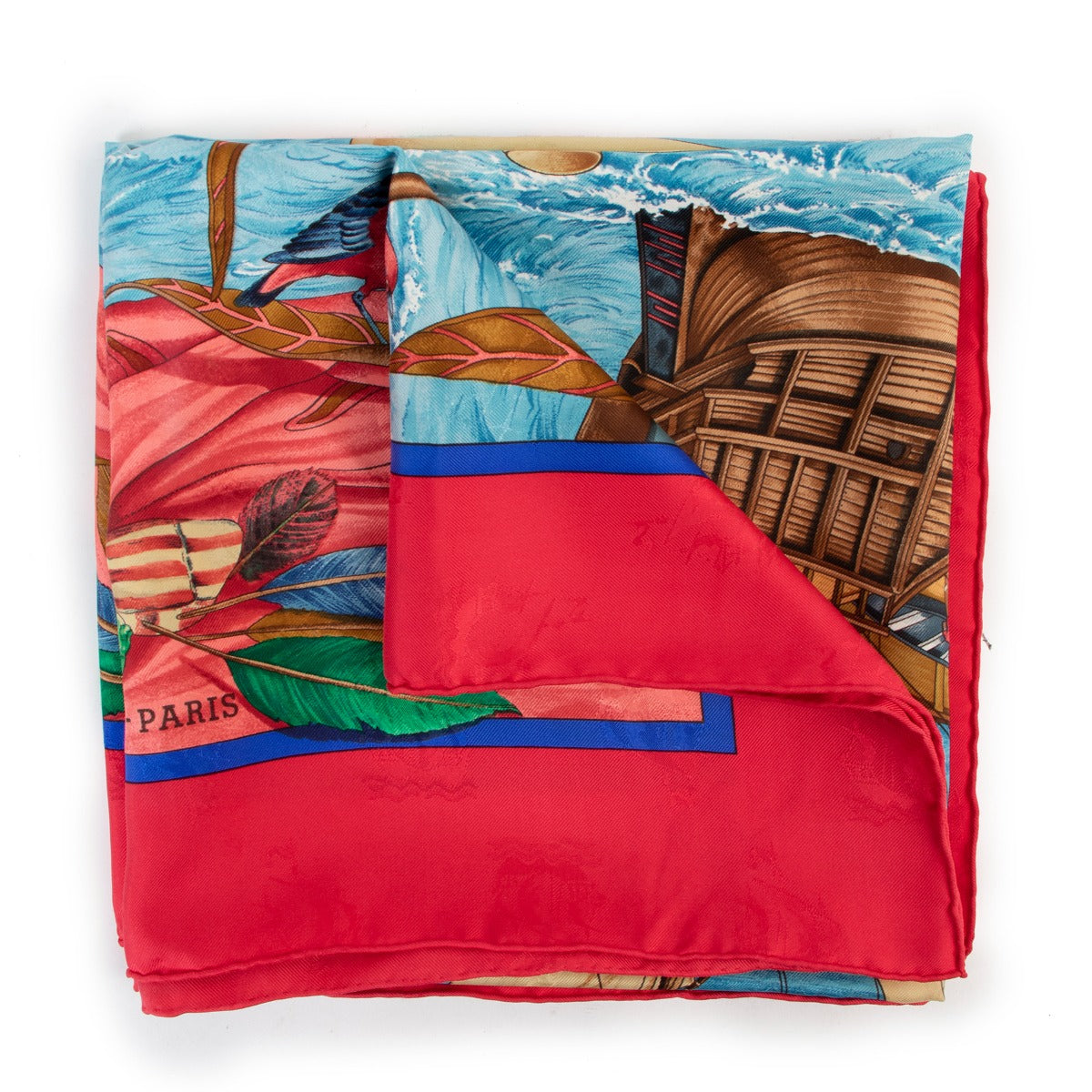 shop vintage authentic Hermès Christophe Colomb Découvre L'Amérique Carré Silk Scarf at Labellov