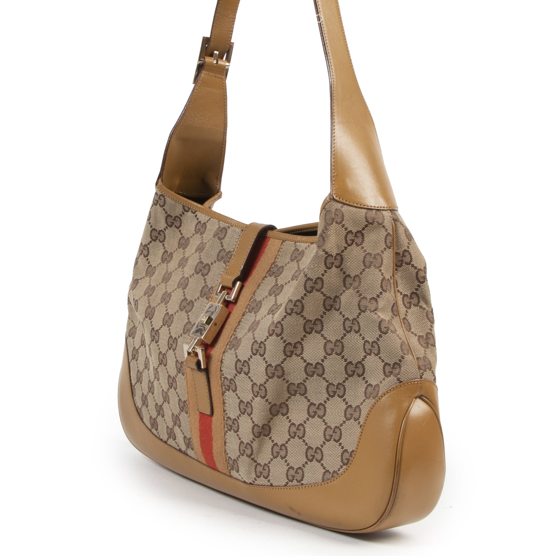 are you looking for an authentic Gucci Monogram Camel Jackie Bag