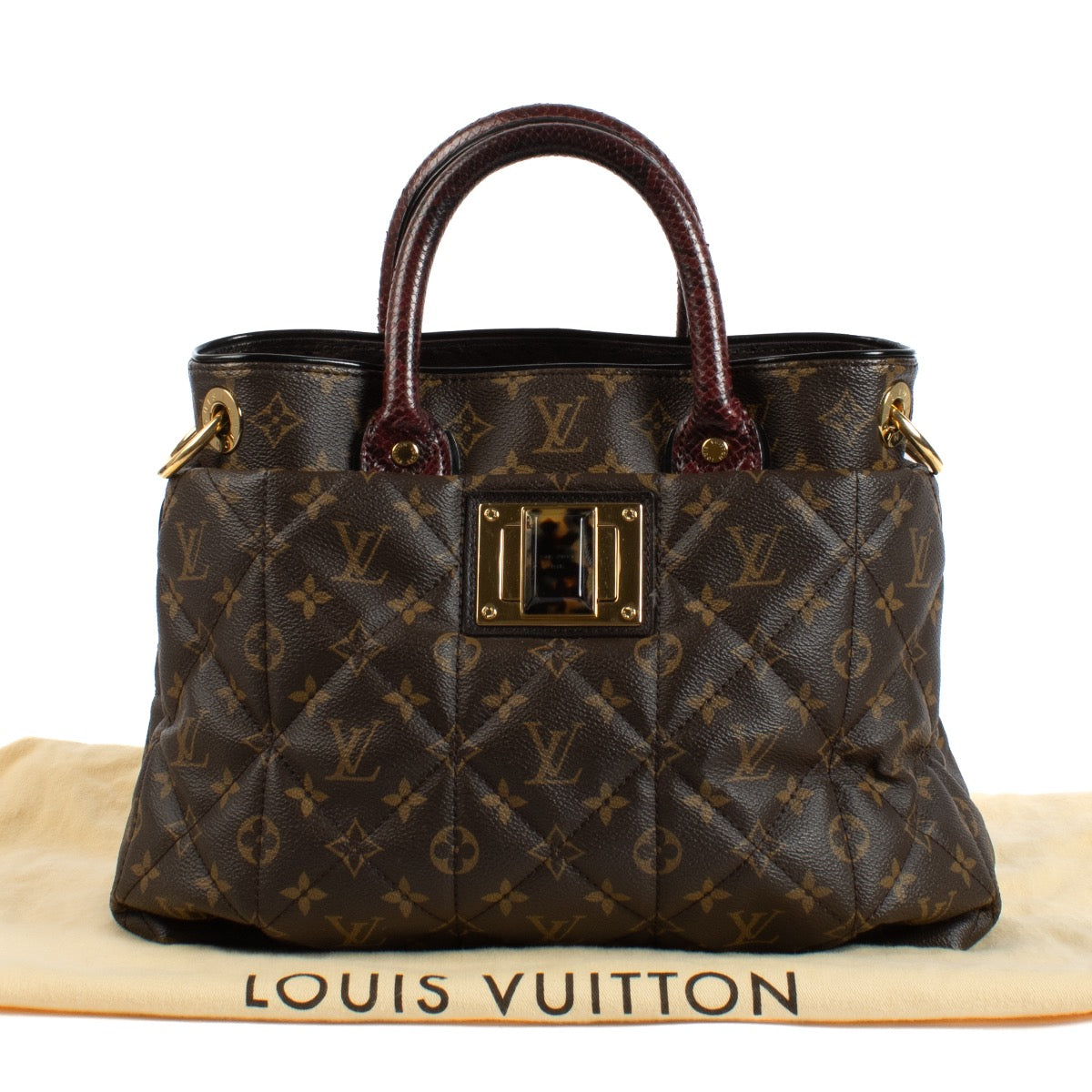 Shop safe online at Labellov in Antwerp, Brussel and Knokke this 100% authentic second hand Louis Vuitton Monogram Etoile Exotique Top Handle Bag