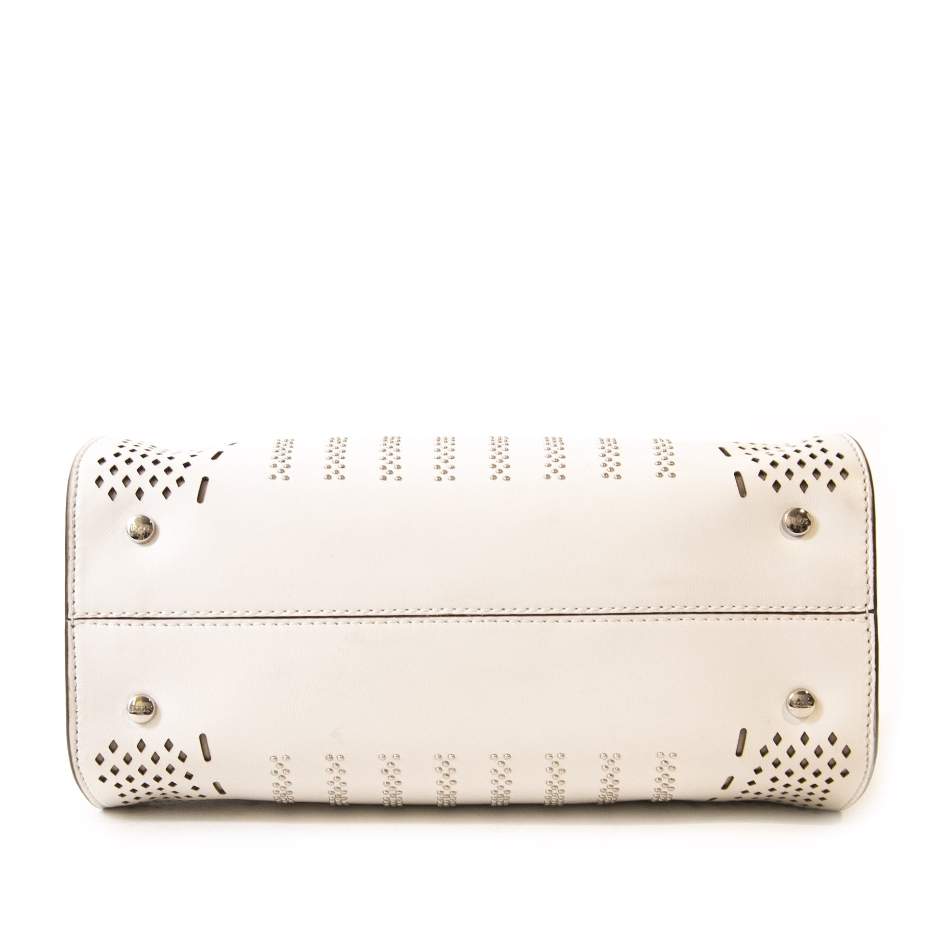 Authentique seconde main vintage Tods White Perforated Bag achète en ligne webshop LabelLOV