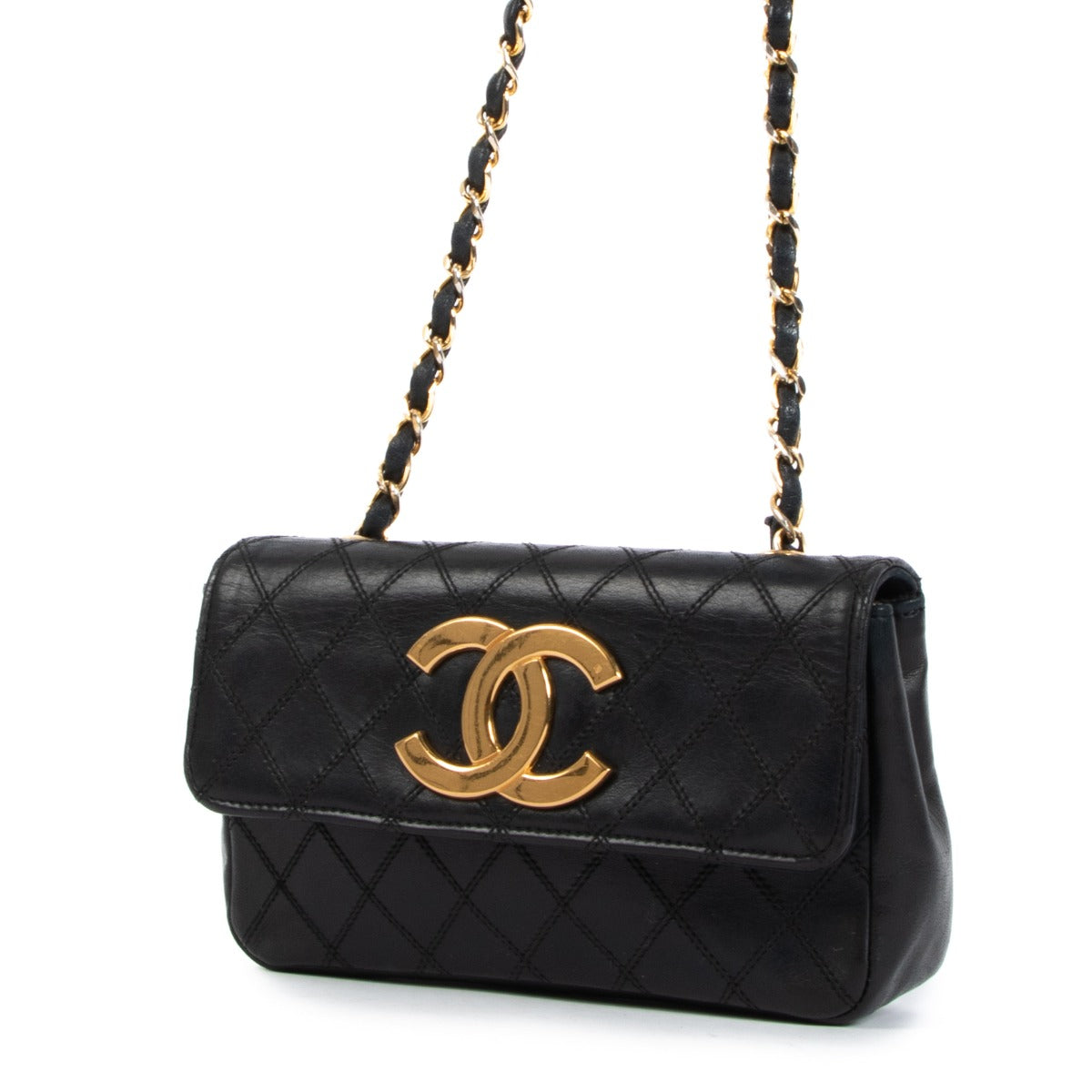 Chanel Black Lambskin CC Mini Classic Flap Bag