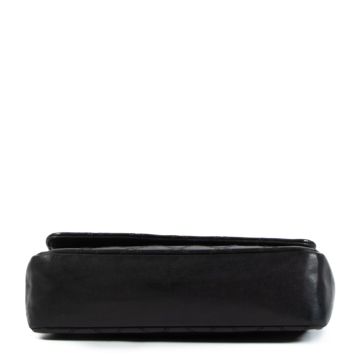 Sac Mini Classique à Rabat Chanel en agneau noir avec CC