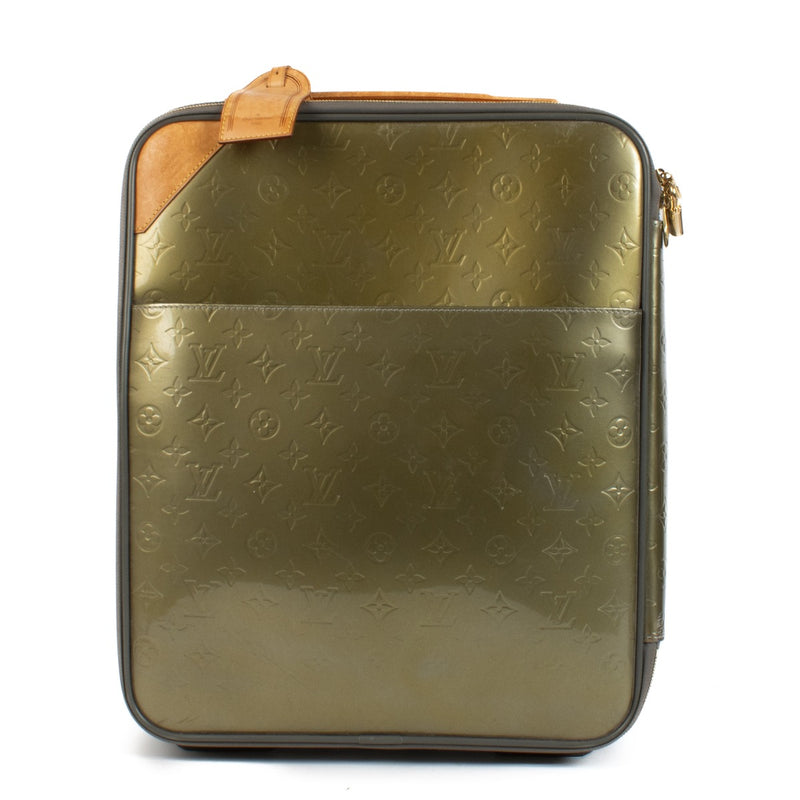 Louis Vuitton Vert Bronze Monogram Vernis Pégase 45 Suitcase
