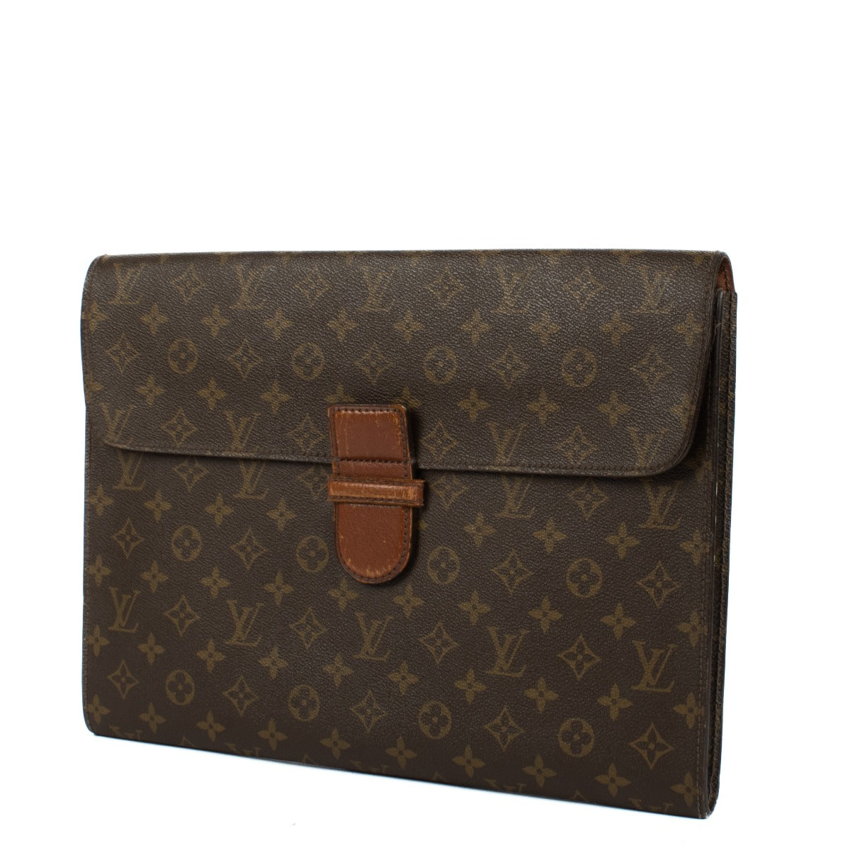 Shop safe online at Labellov in Antwerp, Brussels and Knokke this 100% authentic second hand Louis Vuitton Monogram Vintage Briefcase Clutch
