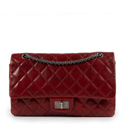 shop authentic second hand luxury designer fashion Chanel Deep Red 2.55 Reissue 227 Quilted Lambskin Bag at Labellov