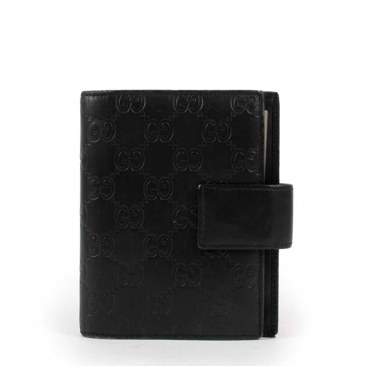 Gucci Black Guccissima Leather Agenda Cover