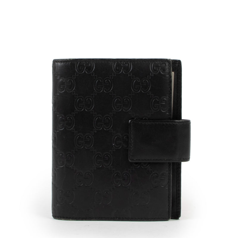 Gucci Black Guccissima Leather Agenda Cover