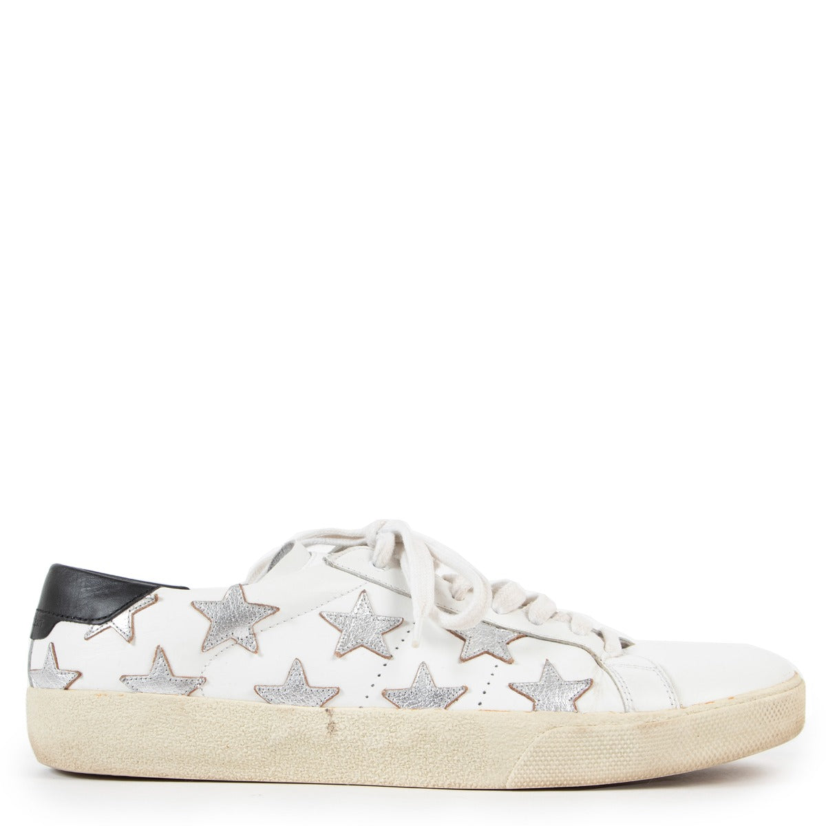 Shop luxury designer fashion second hand Saint Laurent Court Classic SL/06 Metallic Star California Sneakers at Labellov