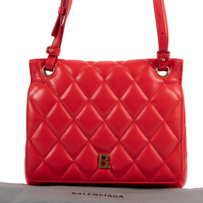 Balenciaga Touch Red Quilted Crossbody