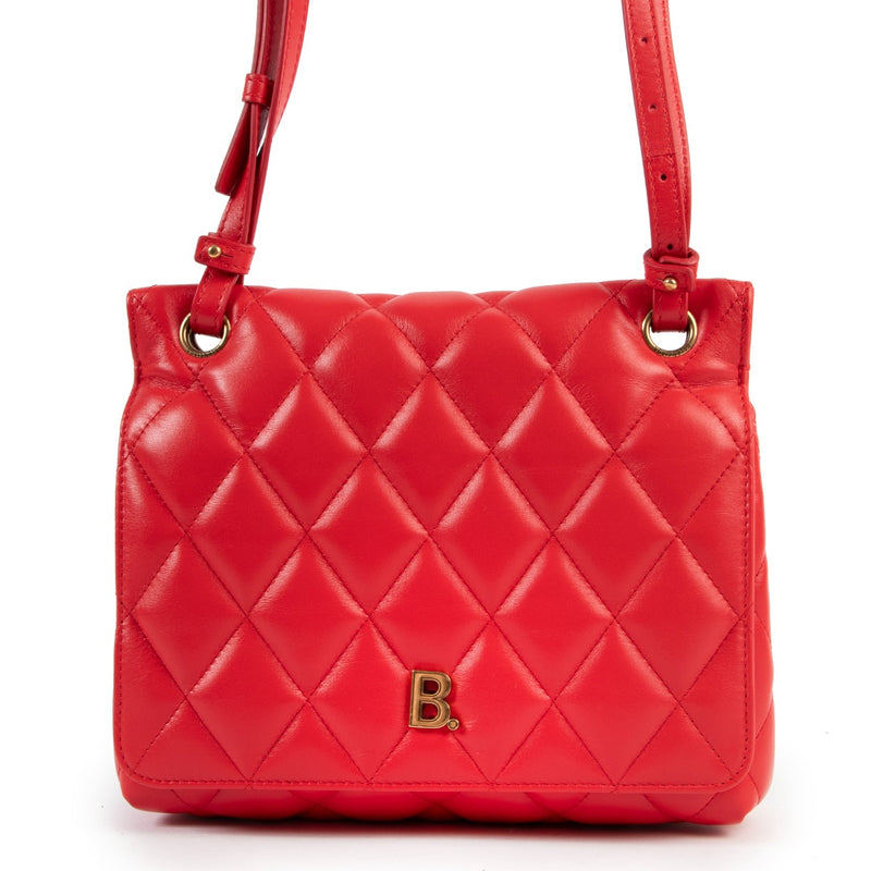 Balenciaga Touch Red Quilted Crossbody