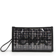 Authentic secondhand Chanel Black Tweed Pochette Clutch designer bags fashion luxury vintage webshop safe secure online shopping