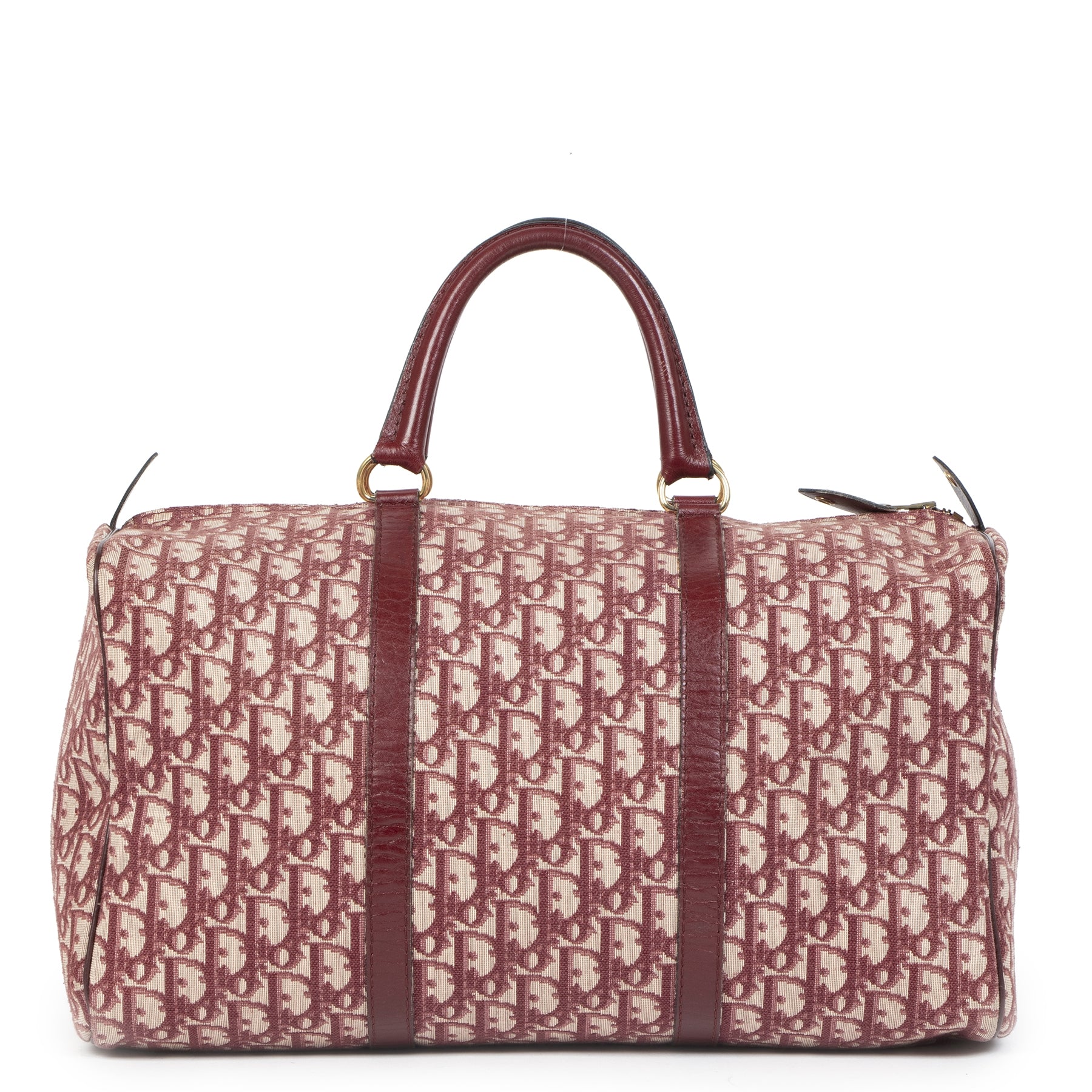 Authentic secondhand Christian Dior Bordeaux Monogram Boston Bag designer bags luxury vintage webshop designer brands fashion safe secure online shopping worldwide shipping
