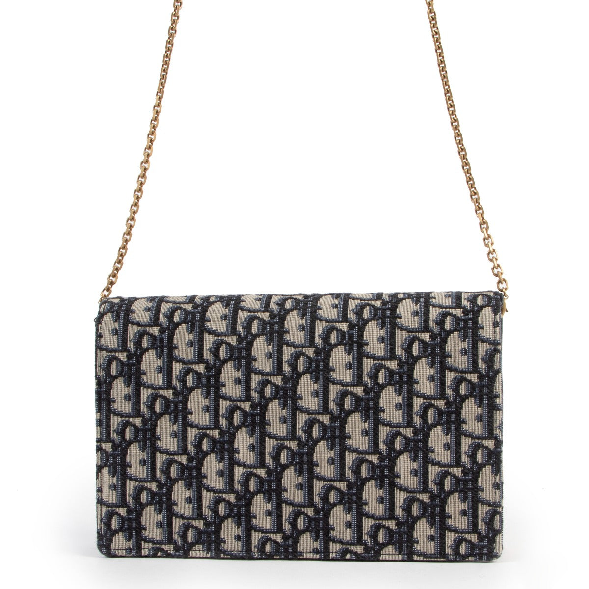 Dior Blue Oblique Jacquard Saddle Pouch