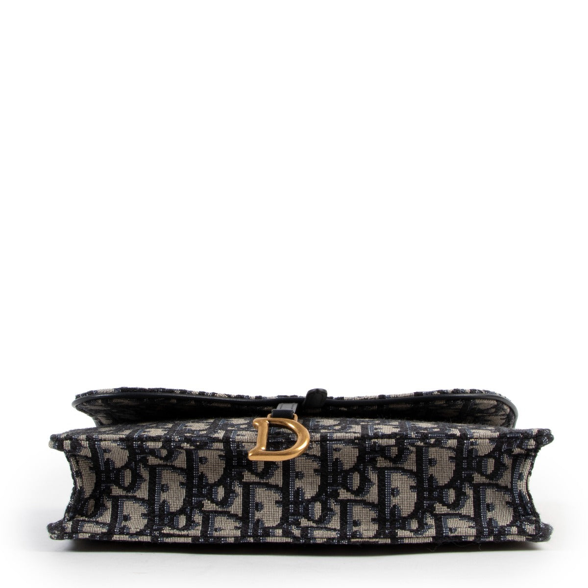 Dior Blue Oblique Jacquard Saddle Pouch