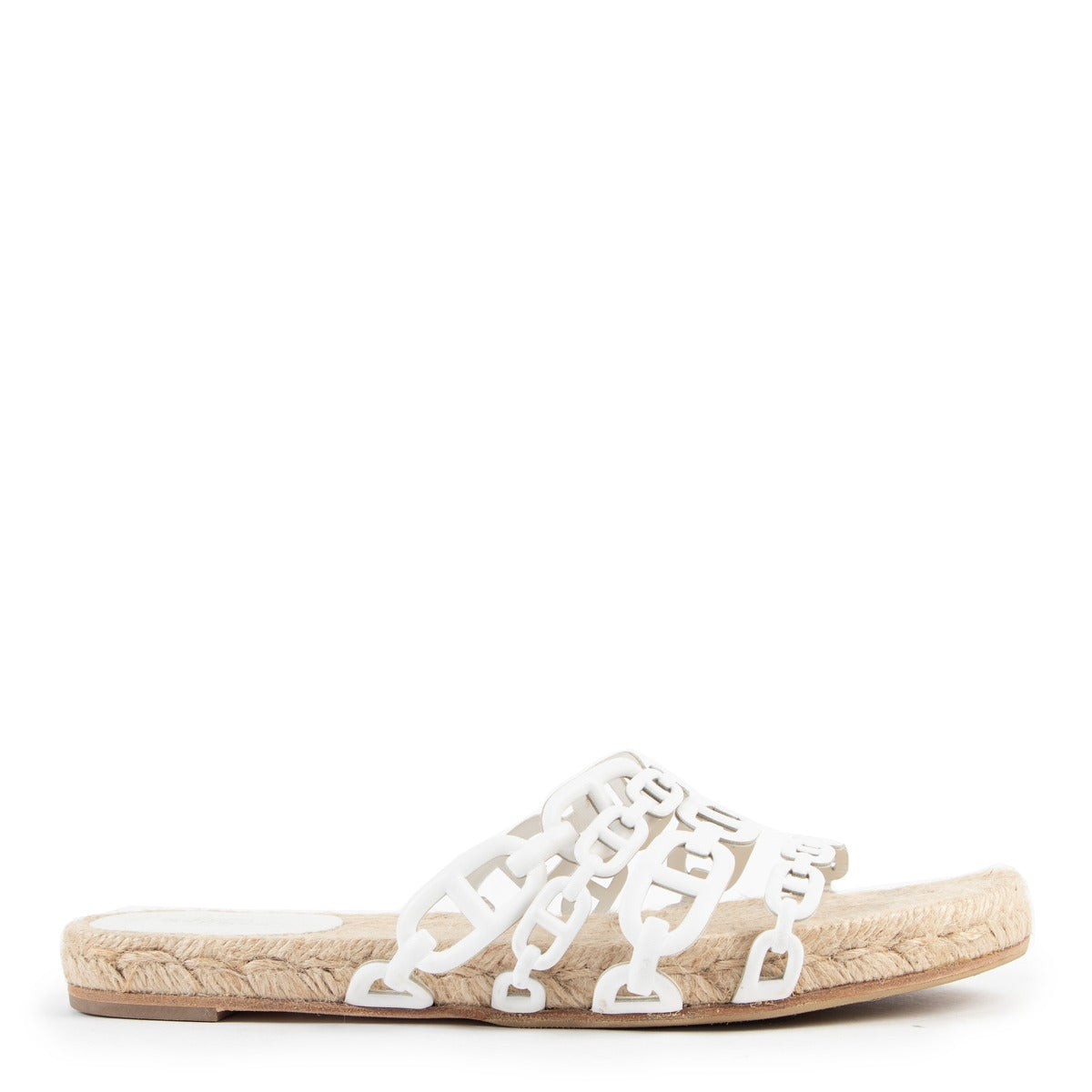 buy and sell authentic second hand Hermès White Ancone Espadrille Sandals - Size 38 at Labellov for the best price