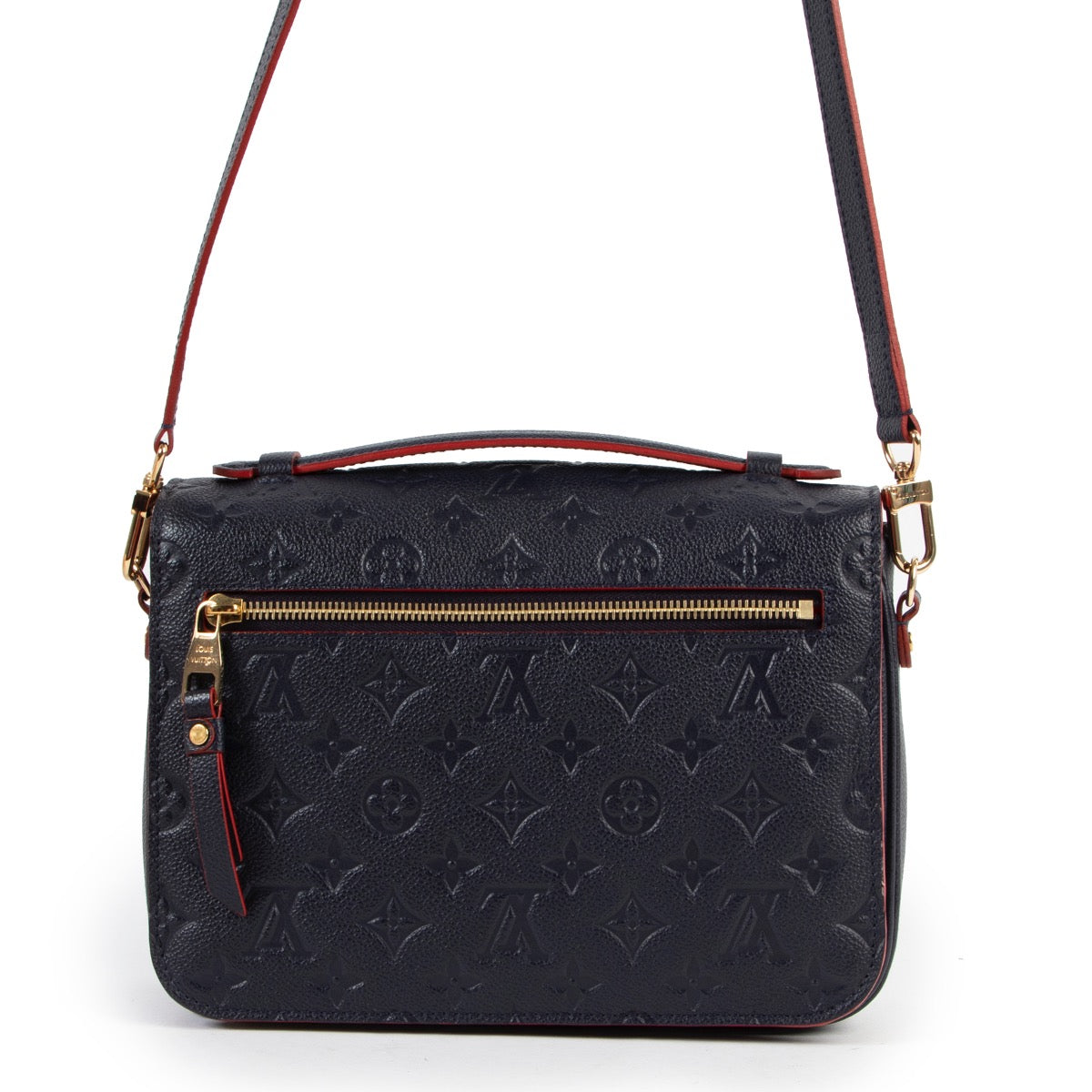 Louis Vuitton Navy Monogram Empreinte Leather Pochette Métis Bag Buy this gorgeous bag here safely!