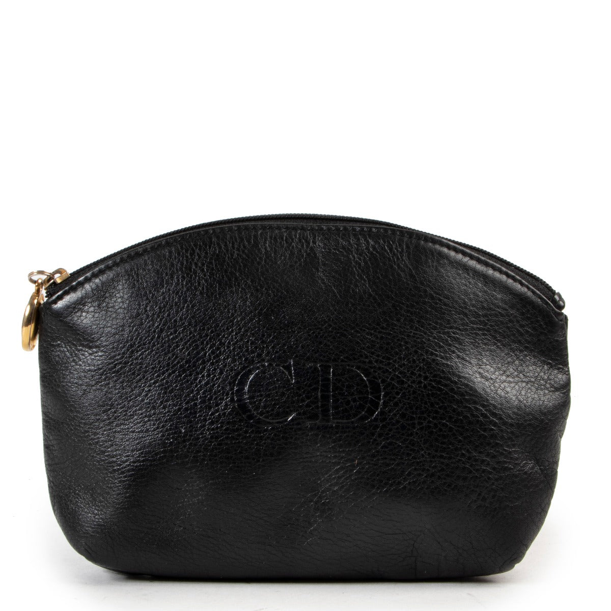 Preloved Black Pouch by Christian Dior in soft leather in a vintage style on Labellov site