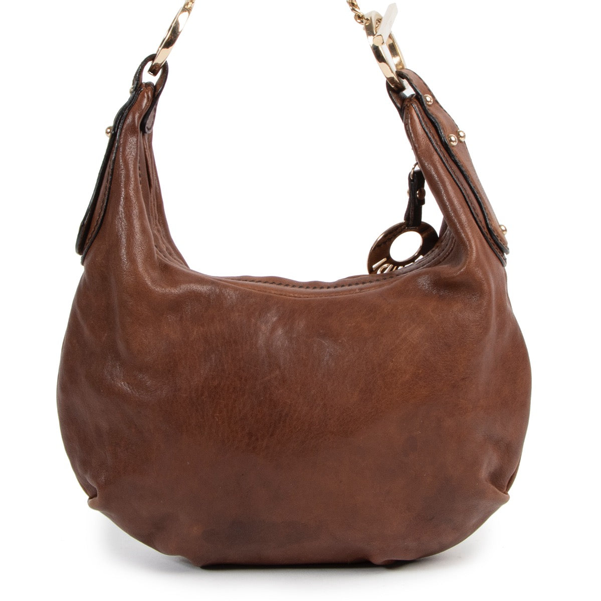 Secondhand vintage Fendi brown shoulder bag.