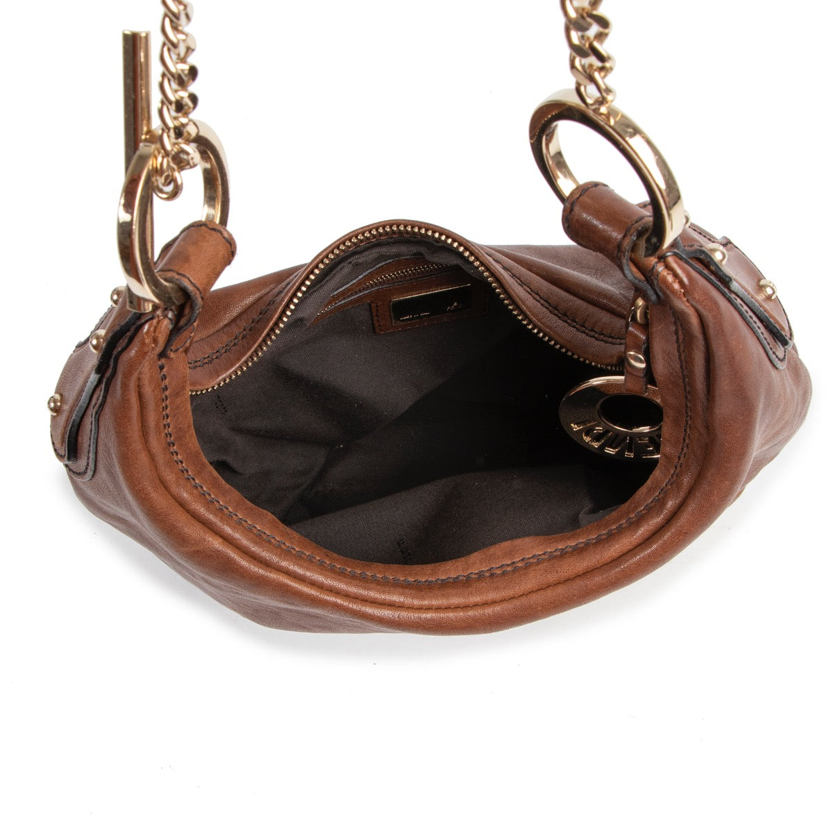 Sac à bandoulière Fendi vintage d'occasion en brun foncé.