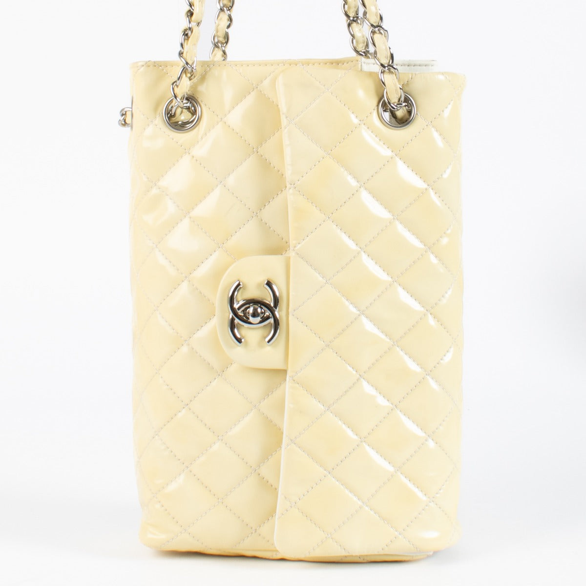 Chanel Yellow Patent Leather Classic Bucket