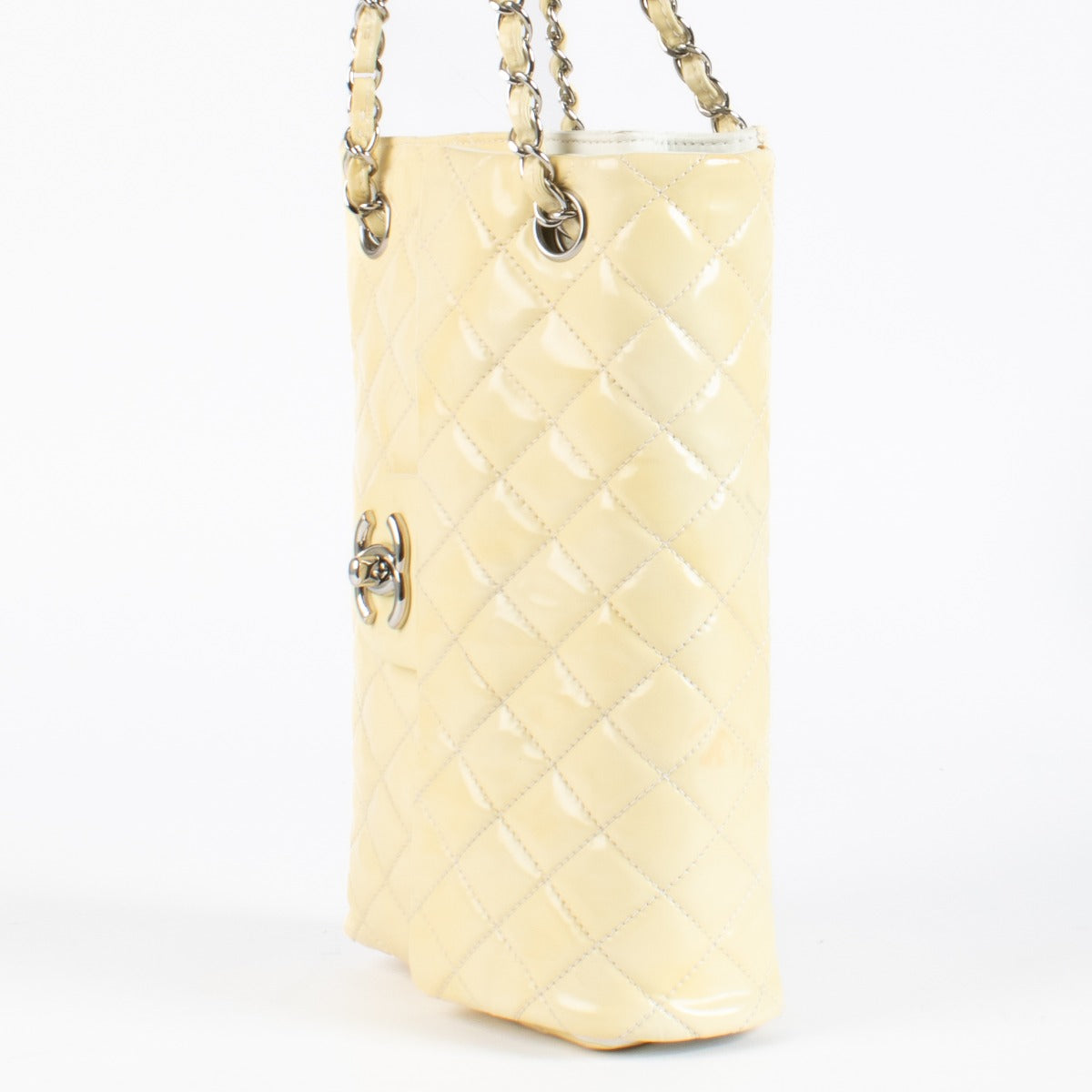 Chanel Yellow Patent Leather Classic Bucket
