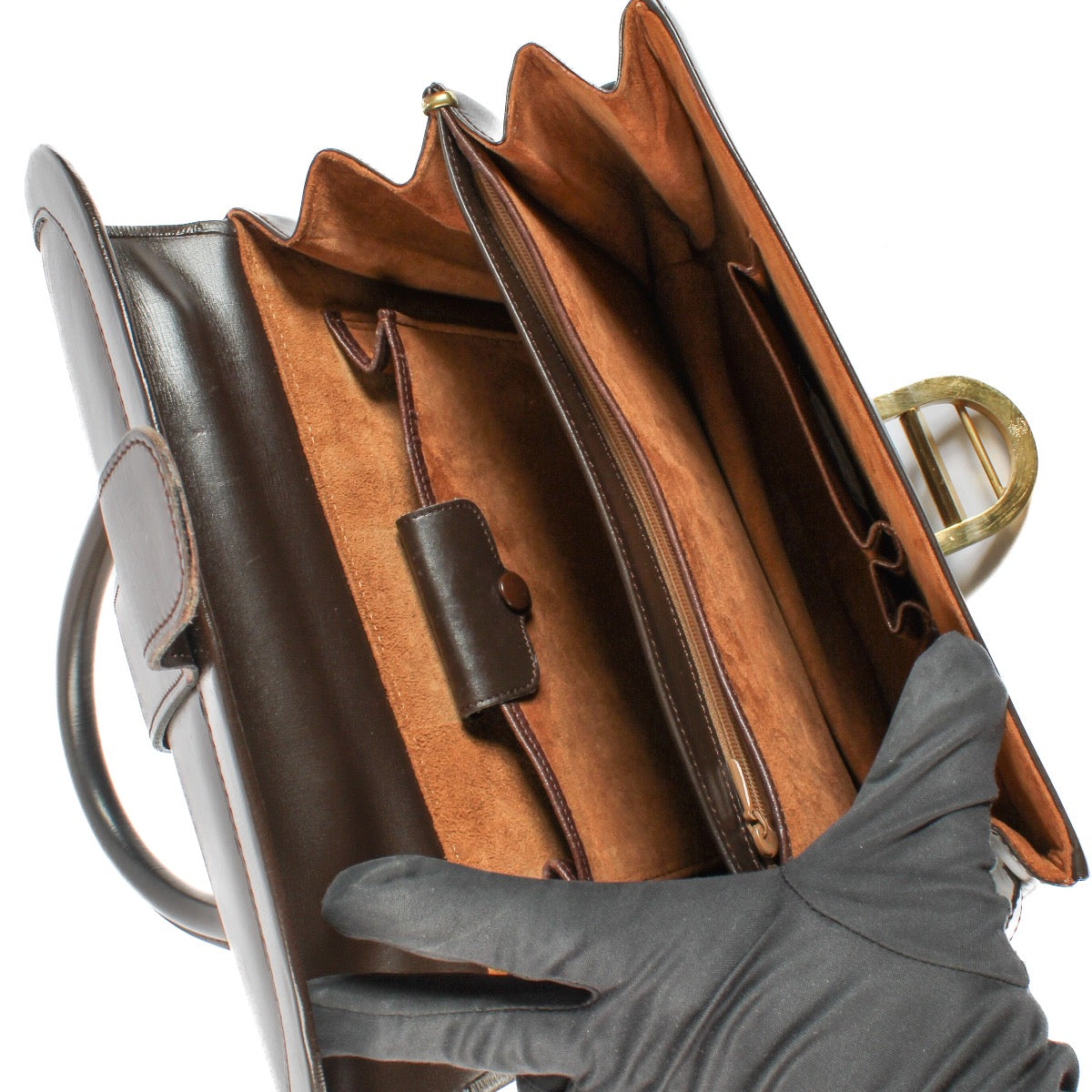 shop 100% authentic second hand Delvaux Brown Box Calf Brillant Rouilly Bag on Labellov.com