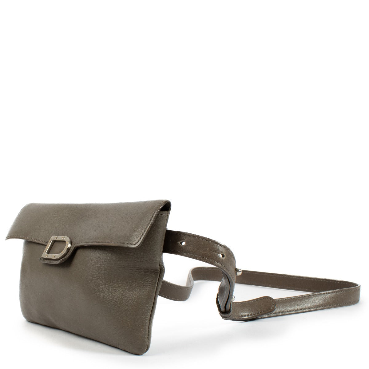 Delvaux Taupe Leren Heuptas