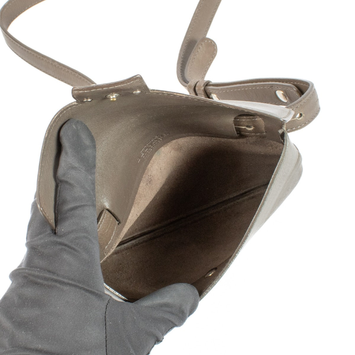 Delvaux Taupe Leren Heuptas