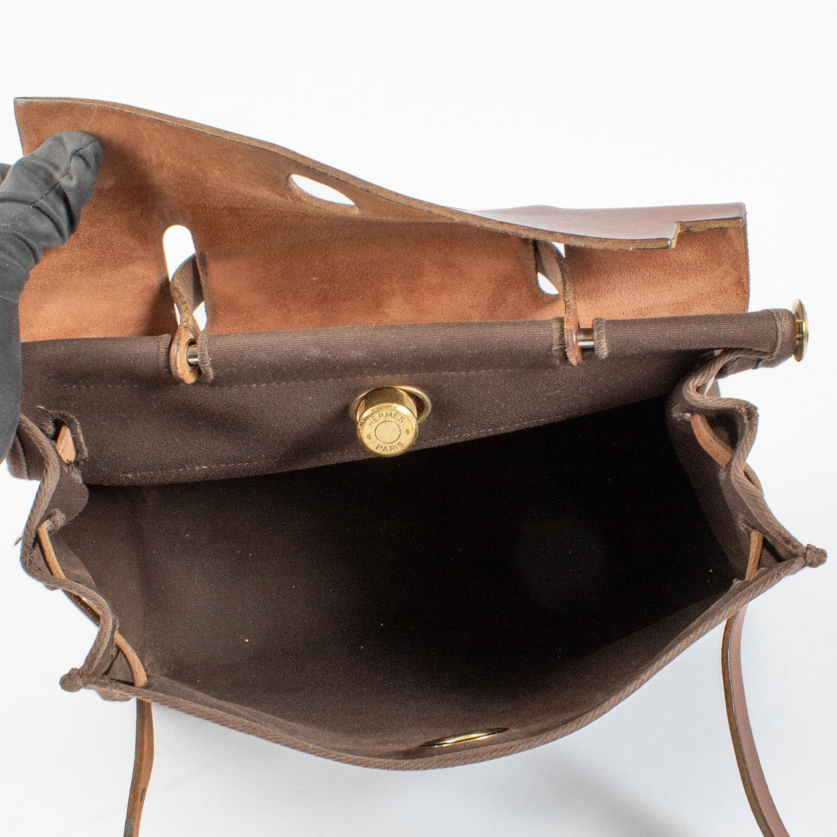 Hermès Herbag 31 Bruin Canvas/Hunter Vintage
