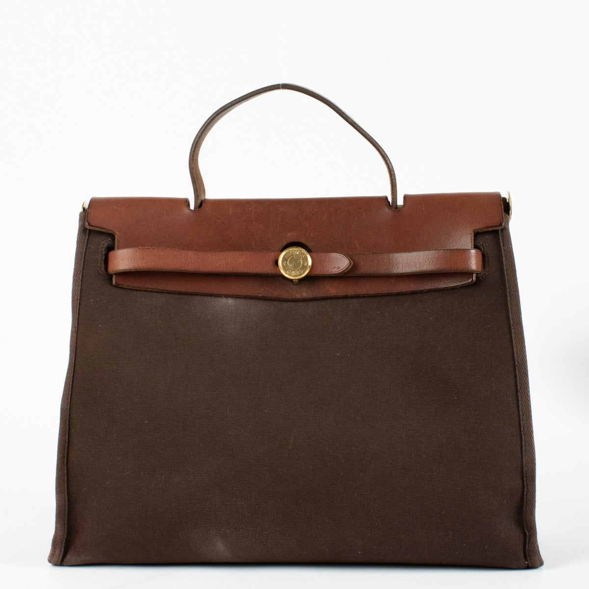 Hermès Herbag 31 Bruin Canvas/Hunter Vintage