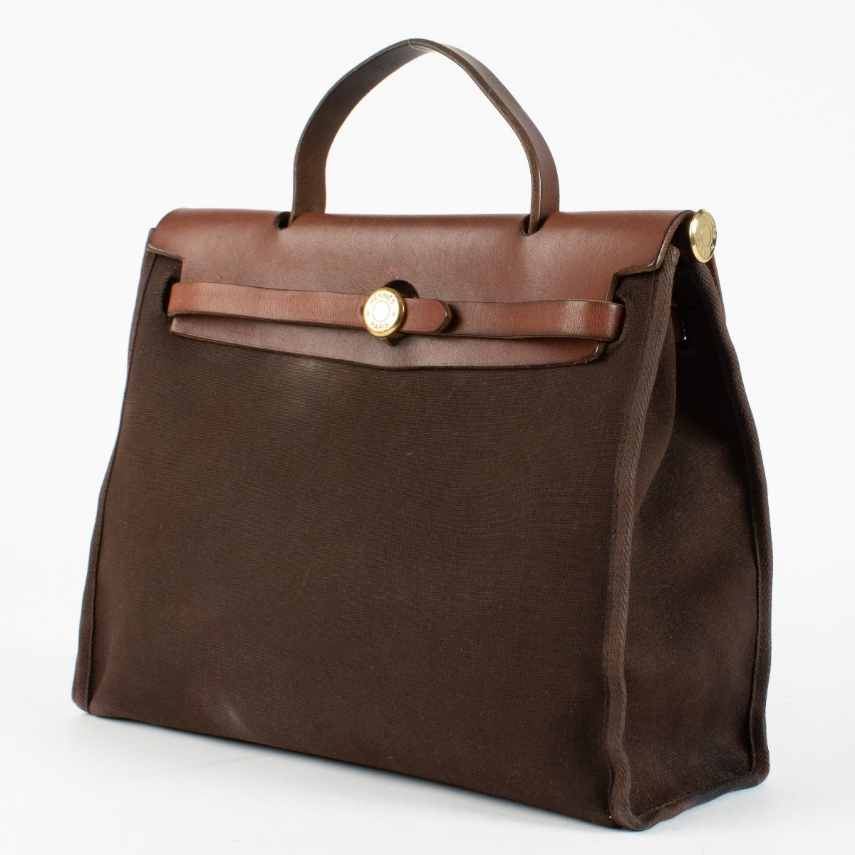 Hermès Herbag 31 Bruin Canvas/Hunter Vintage